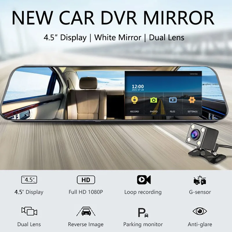 

Dual Lens Touch Screen Auto Camera Dvr Achteruitkijkspiegel Dash Cam Auto Dvr Recorder Video Registrator Fhd 1080P Ni1