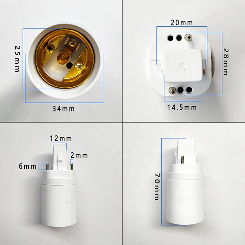 G24 To E27 Conversion Lamp Head G24 Lamp Head Aging Lamp Holder 2 Pin G24-e27 Screw Socket Lamp Holder Lamp Head Converter