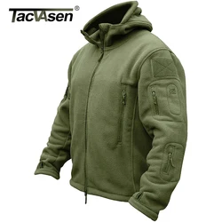 TACVASEN Men's Hoodie Fleece Jacket Fall Winter Warm Full-Zip Outdoor Hiking Working Camping Coat with Multiple Zippered Pockets
