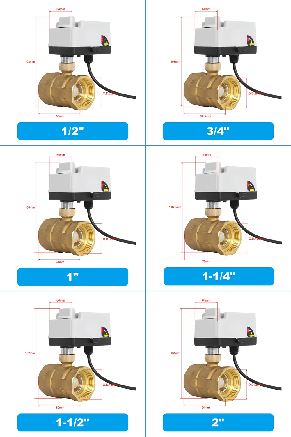 Электромагнитный клапан 220V/12V DN15 DN20 DN25 Brass 2-Way Motorized Ball Valve 1/2\ Пневматика — деталь 2