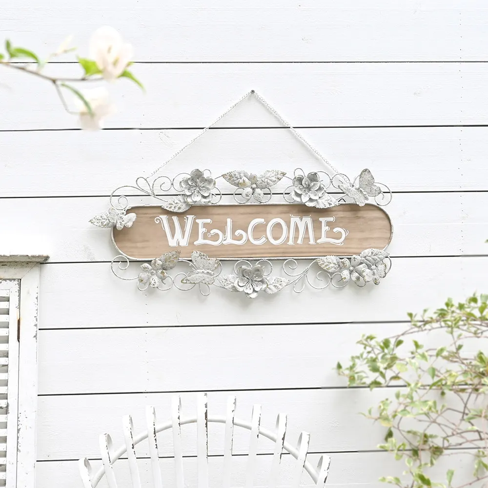 Nordic ins wind wrought iron three-dimensional butterfly wall hanging metal garden wall hanging handmade craftsmanship welcome