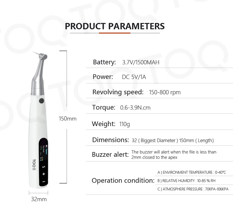 2 In 1 Dental Wireless Endo Motor Built In Apex Locator for Endodontic Rotary Root Canal Instrument Reciprocating 360° Adjustabl