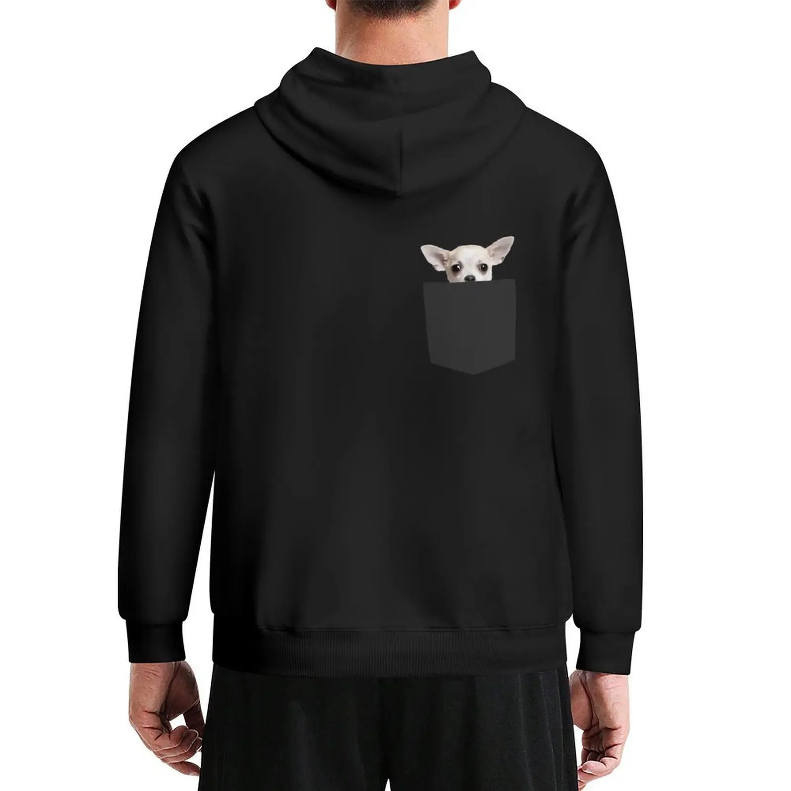 

Funny Chihuahua in a Pocket Chihuahua Owners Gift Hoodie men's winter sweater anime clothing male clothes hoodie streetwear