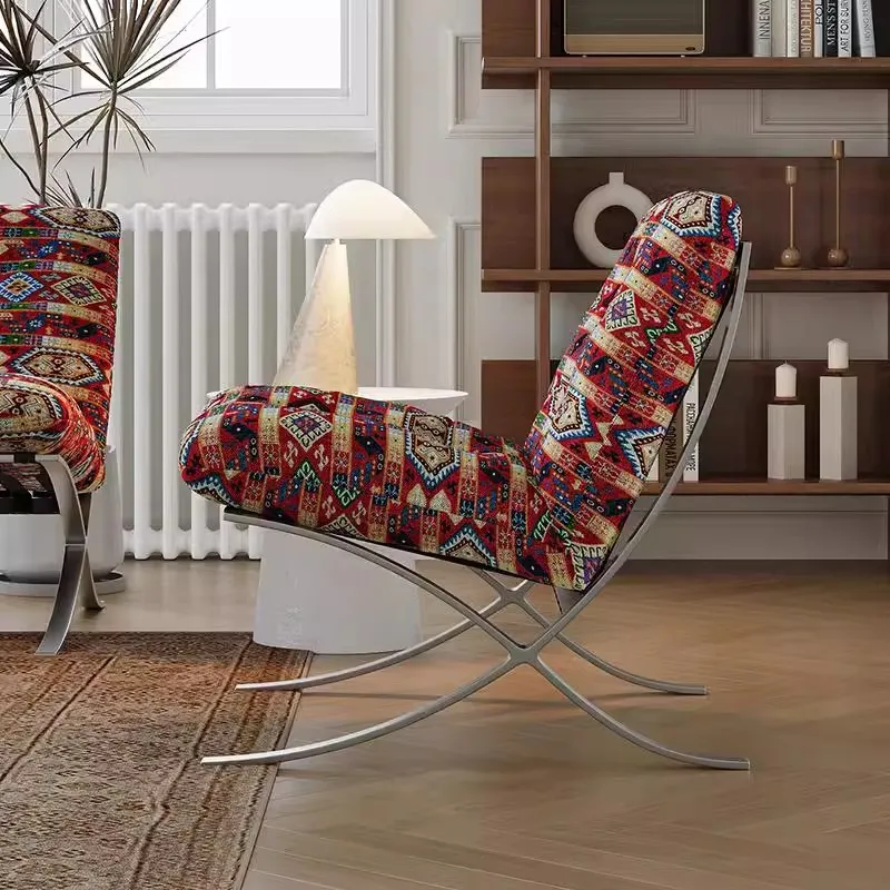 

Wabi Sand Wind Antique Single Sofa Chair Designer Single Living Room Balcony Leisure