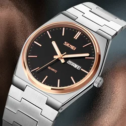 SKMEI 9288 Mens Waterproof Business Wristwatches Man reloj hombre  Casual Quartz Clock Male Full Steel Time Week Sports Watch