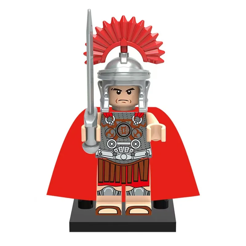 12pcs Medieval Sparta Roman soldiers Guard Army Action Figures Bricks Mini Doll MOC Assemble Building Blocks Toys for kids gifts