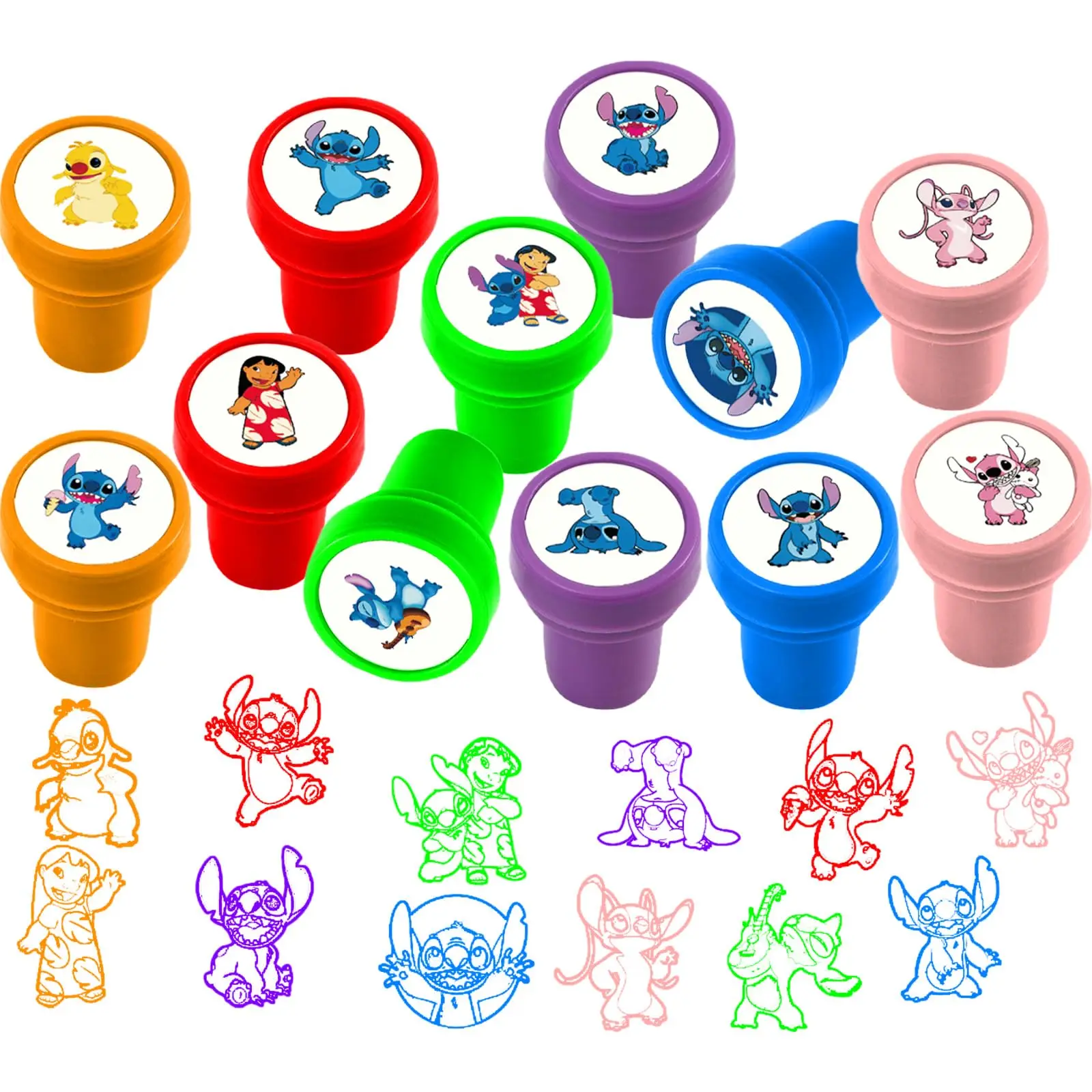 ليلو ستيتش حفلة عيد ميلاد تفضل الكرتون الشكل ختم Stamps هدايا عيد ميلاد للأطفال هالوين عيد الميلاد تذكارية الديكور #2