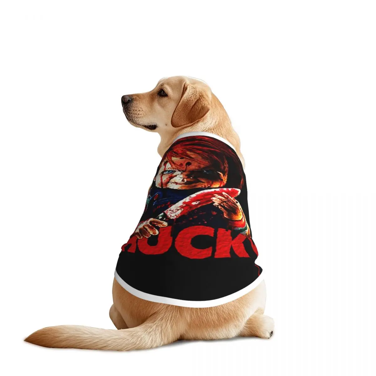 Chuchas de malla Chucky Killer Horror para Halloween, chalecos para mascotas, película de juego para niños, ropa para mascotas, decoración, ropa fresca de verano para perros