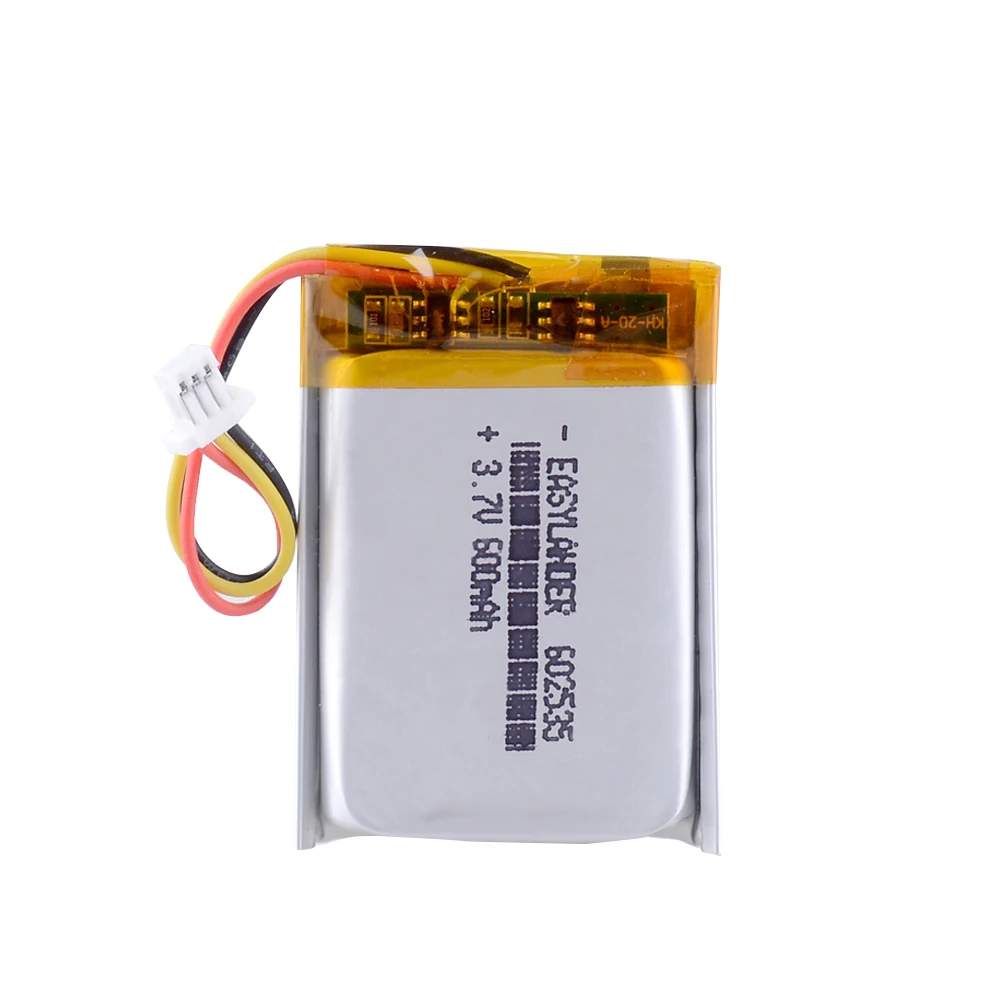 

2021 new batteries Polymer lithium battery 3.7 V,600mah 602535 For Yi Smart Dash Cam CE FCC ROHS MSDS quality certification