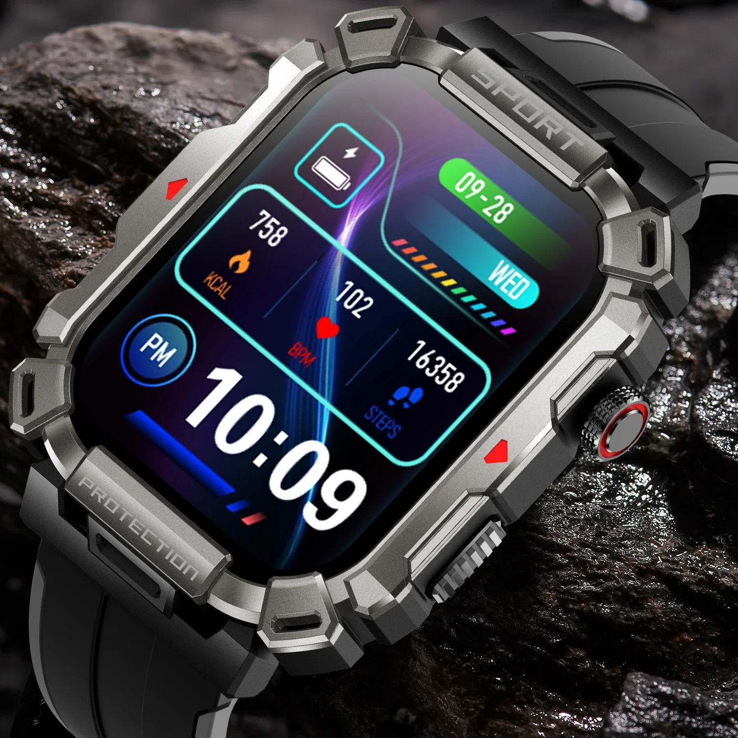 2024 New Smartwatch for Men & Women - Sports & Fitness. Bluetooth Call. 24H Health Monitor. Waterproof. Military Outdoor Style.