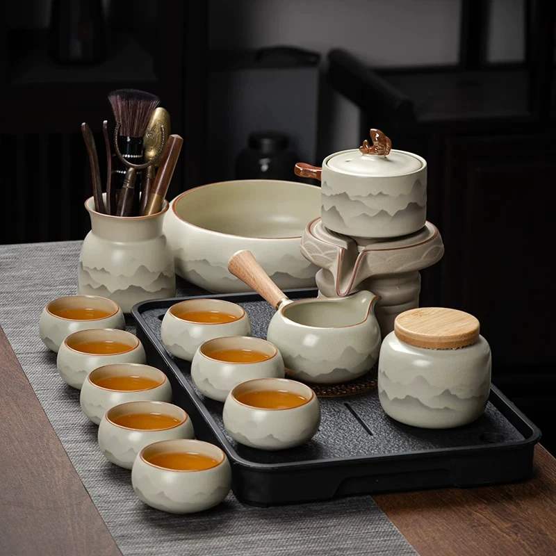 Needle Porcelain Tea Sets Gaiwan Sifter Japanese Kettle Tea Sets Ru Kiln Party Conjunto De Cha Porcelana Matcha Decorations