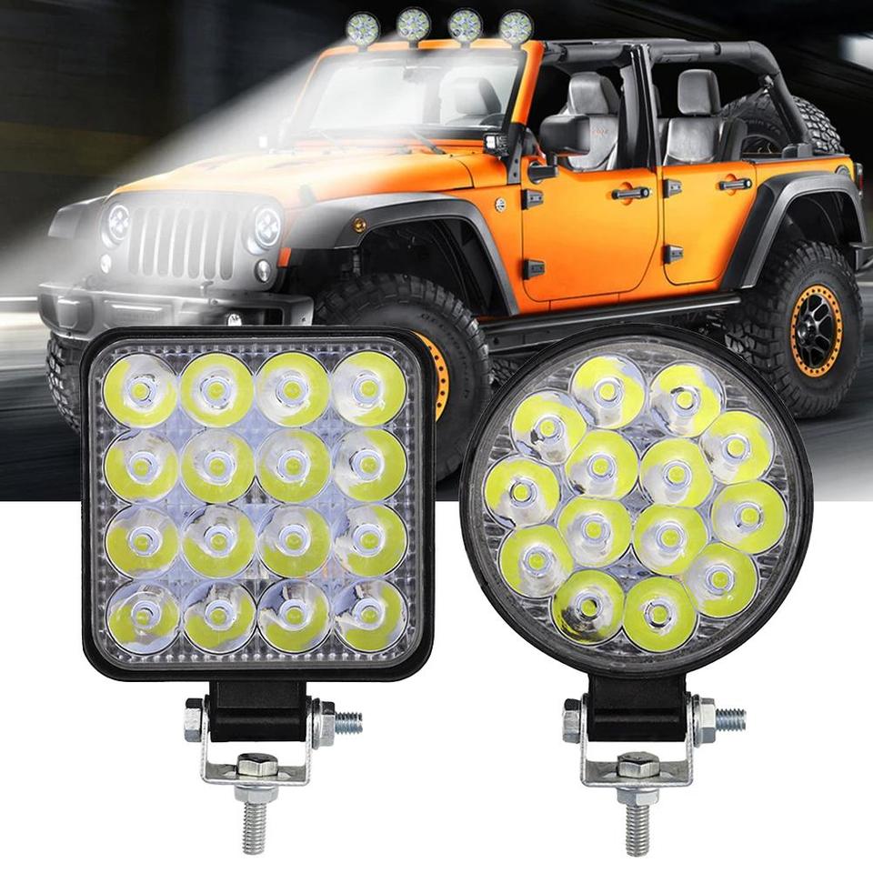  42W LED Work Light LED Car Front Fog Light  Truck SUV Engineering Headlights Off-road Round Headlamp 