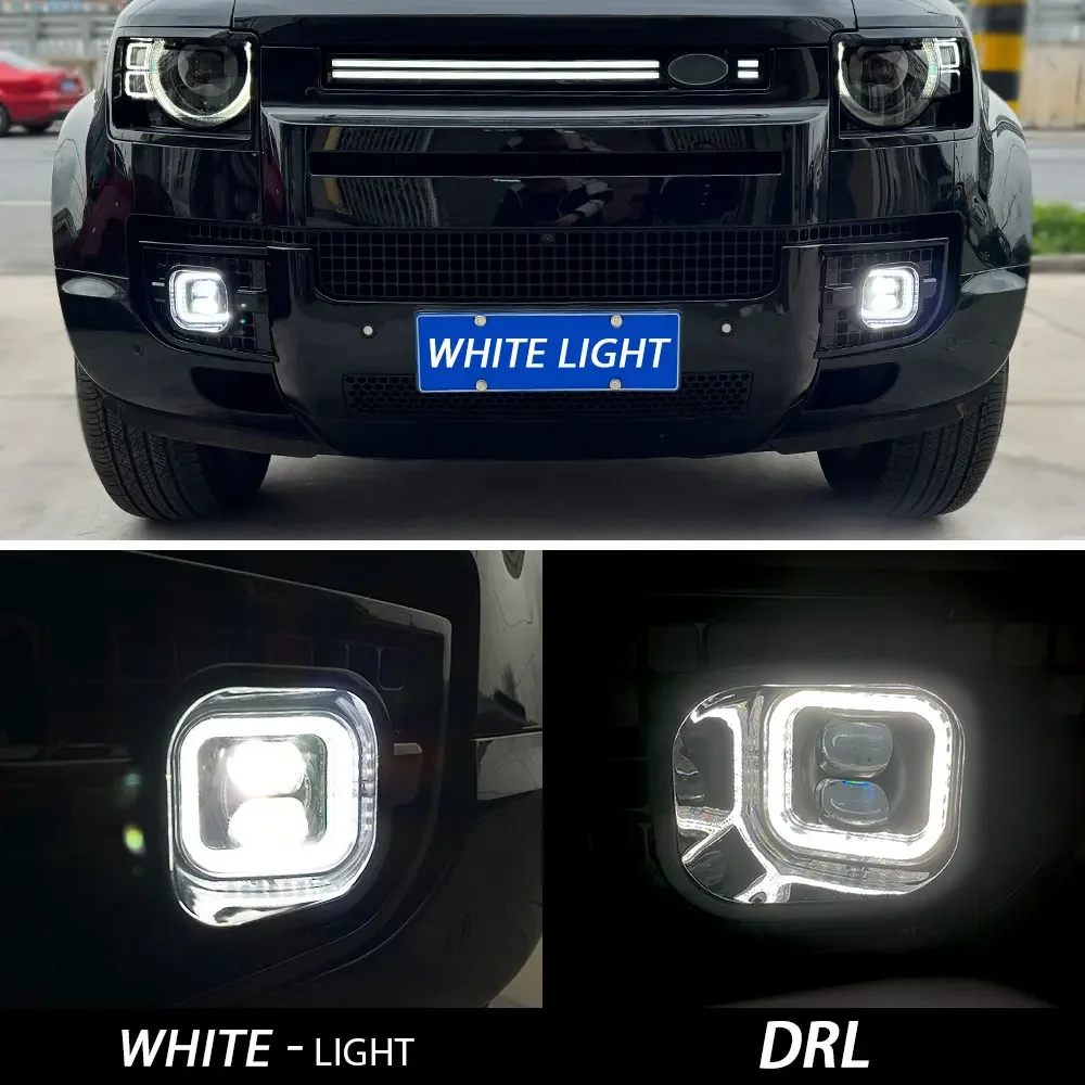 New Car Front Bonnet Vent Urban front bumper lip fender vents LED FOG LIGHT for Land Rover Defender 90 110 130 2020+