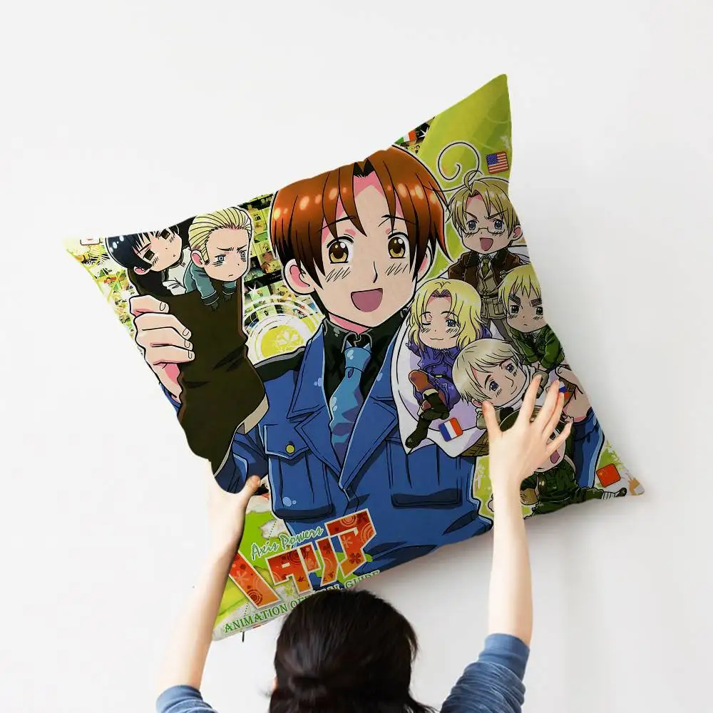 Anime Cartoon Hetalia Axis Powers Cushion Cover Car Throw Pillow Case For Sofa Car Christmas Gift 40x40cm 45x45cm