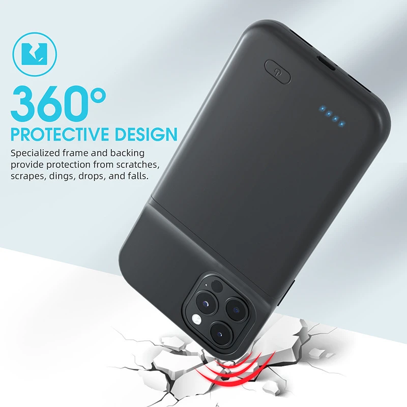 

Battery Charger Case Power Bank for iPhone 16 15 14 13 12 11 Pro Max 6 7 8 SE X XS XR Back Clip Battery Portable Charging Case