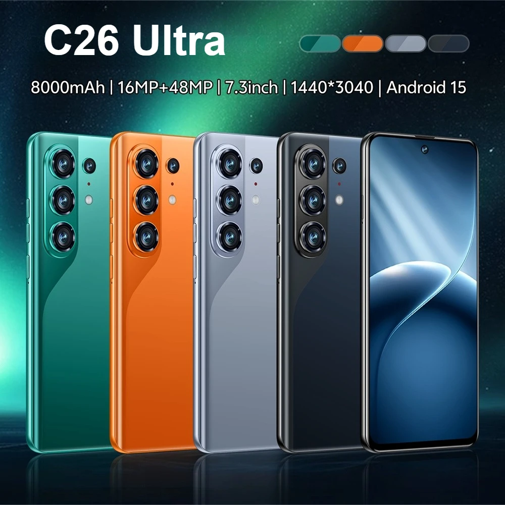 K-Touch Smartphone C26 Ultra 8000mAh Akku Mobiltelefone 7,3 Zoll Vollbild-Display Handy 5G Dual-SIM Gesichtserkennung 22GB+2TB Android 15 Mobiltelefone – Detail 4