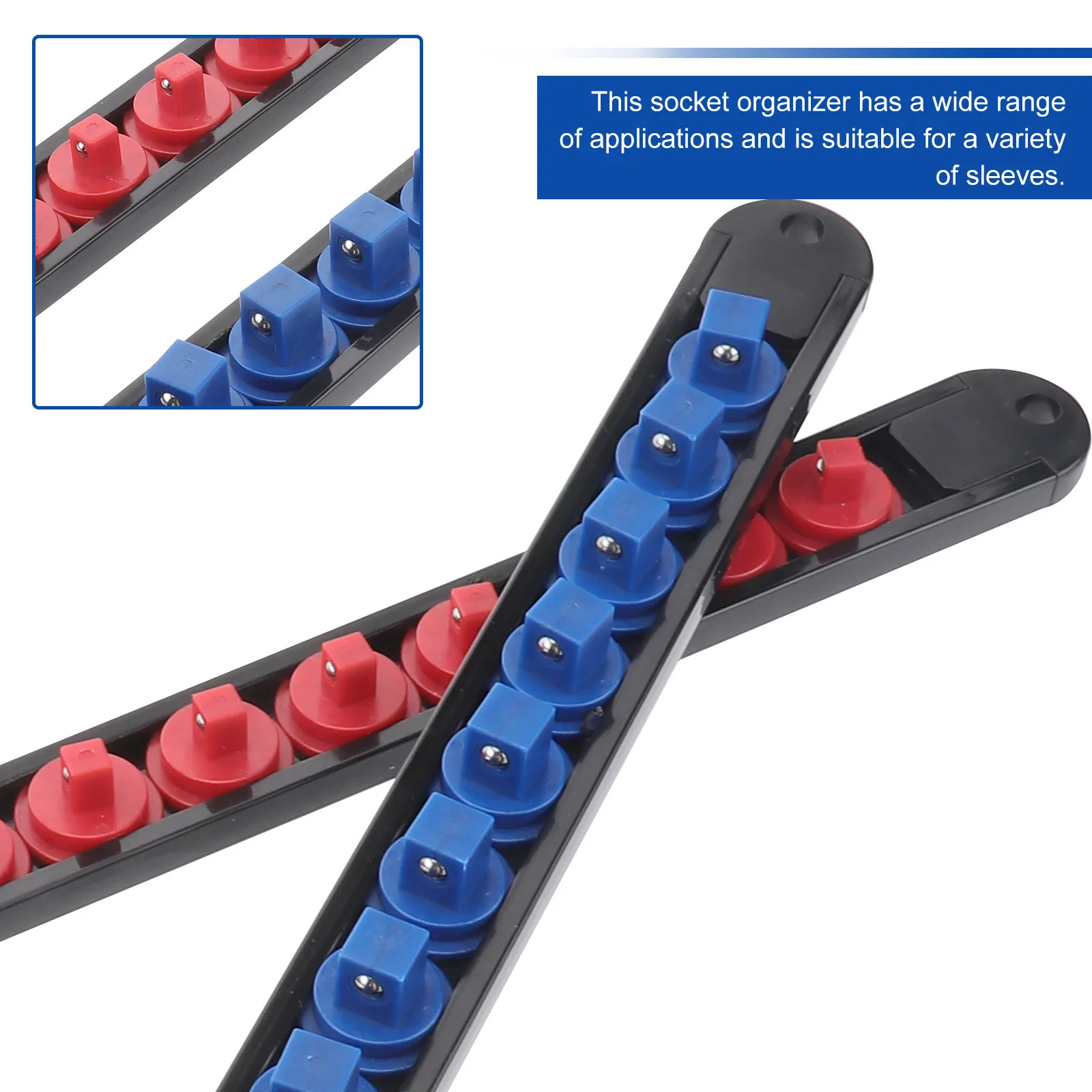 6pcs Socket 3/8" 1/4" Universal Holder Durable Tool Storage Box Sleeve Rail Sleeve Holder Organizer Socket Rail Rack Rack