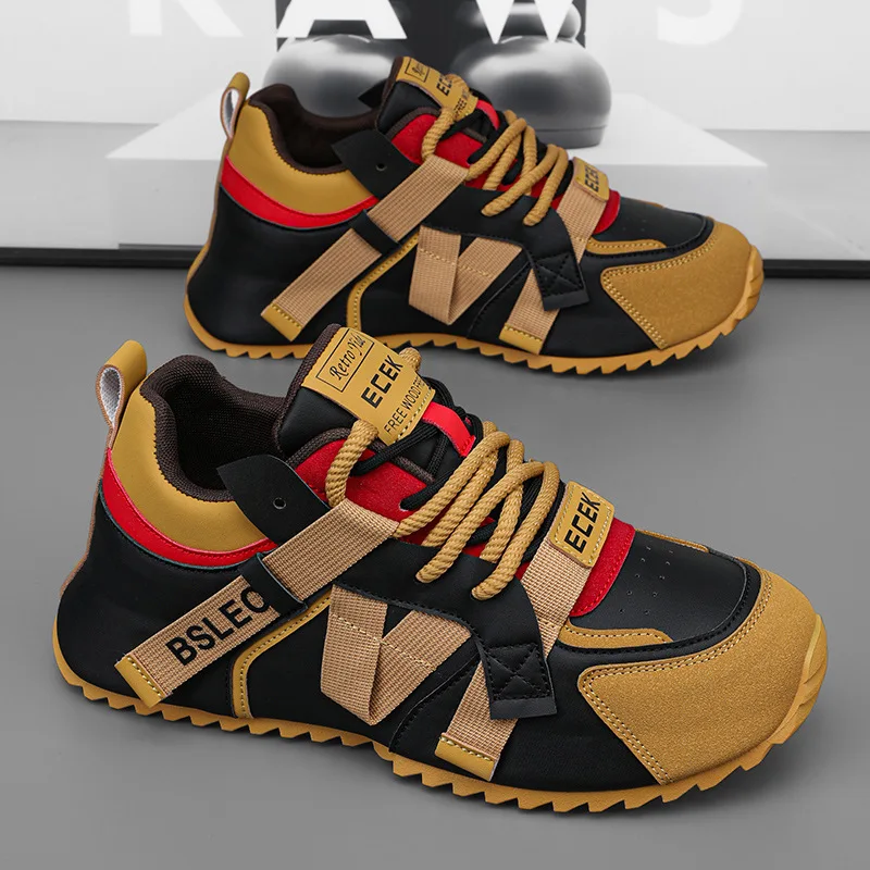 

Мужские спортивные кроссовки с толстой подошвой на все сезоны, тренд 2026 года, весенняя горячая распродажа, повседневные модные удобные уличные кроссовки для бега, размер 44