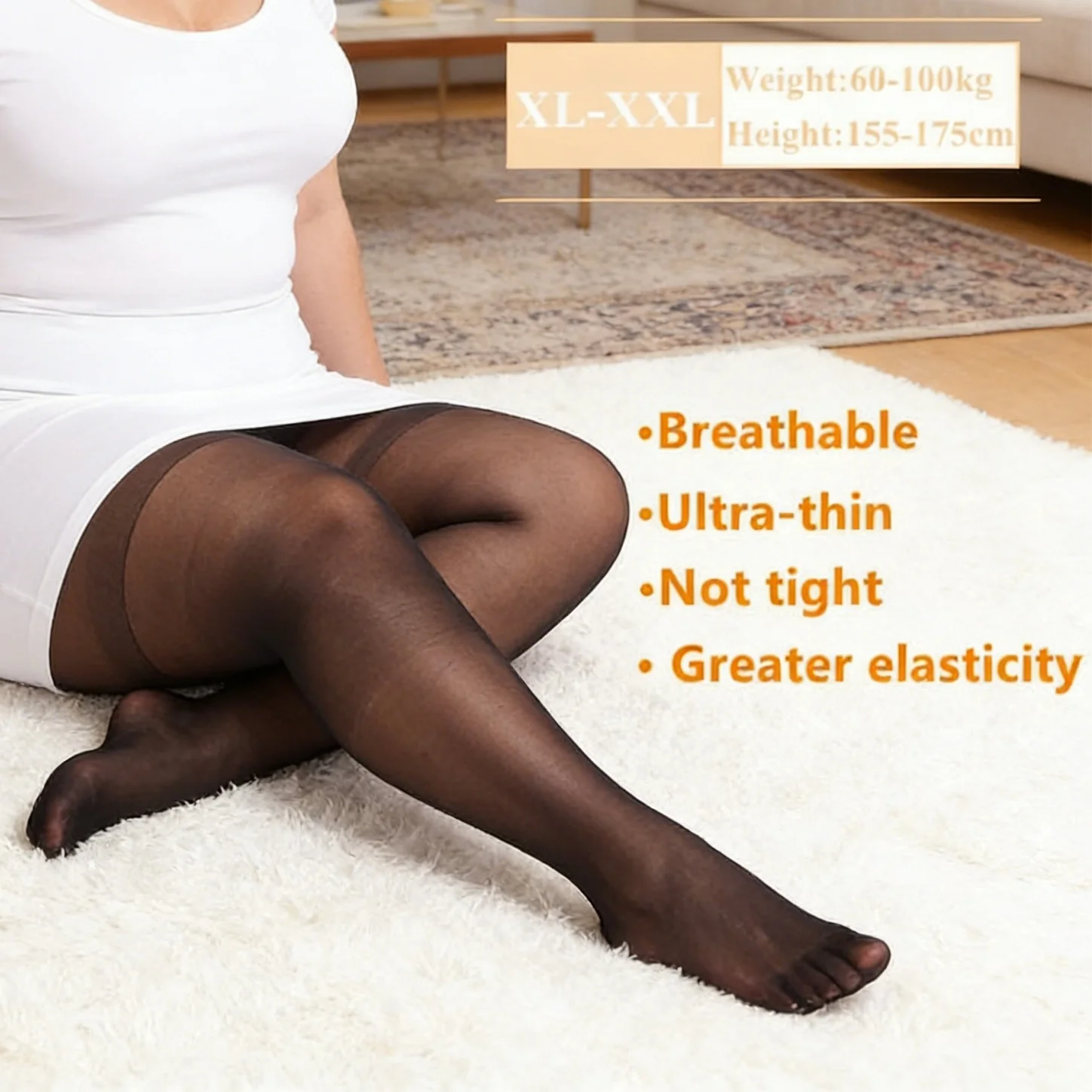 

2026NEW Plus Size Pantyhose Curvy Women Summer Sheer Thigh High Stockings Cool Thin Tights Elegant Evening Party Legs Hose