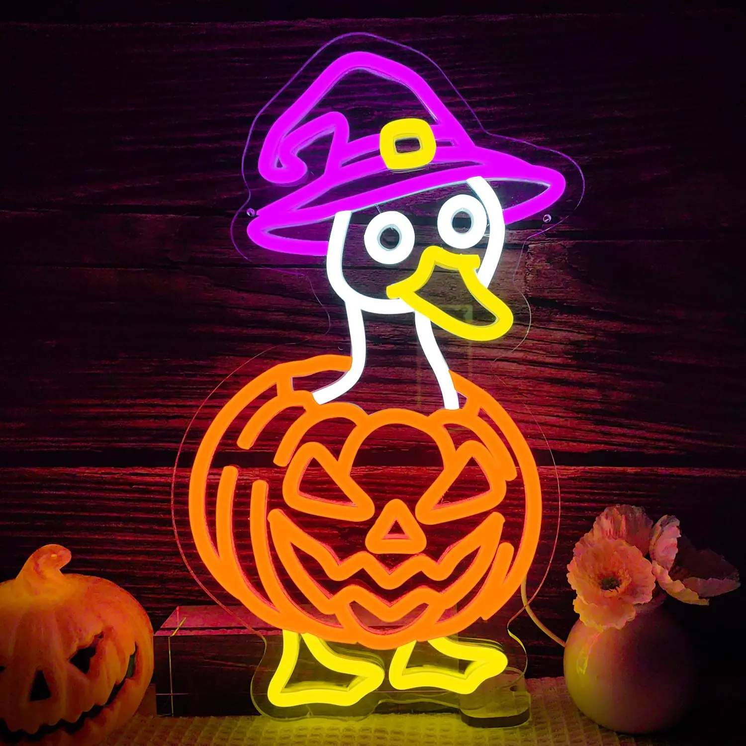 Drink Up Witches Neon Sign for Wall Decor Halloween Dimmable Red White Letter Witch Wall Art Spooky Bar Party Horror Decor USB