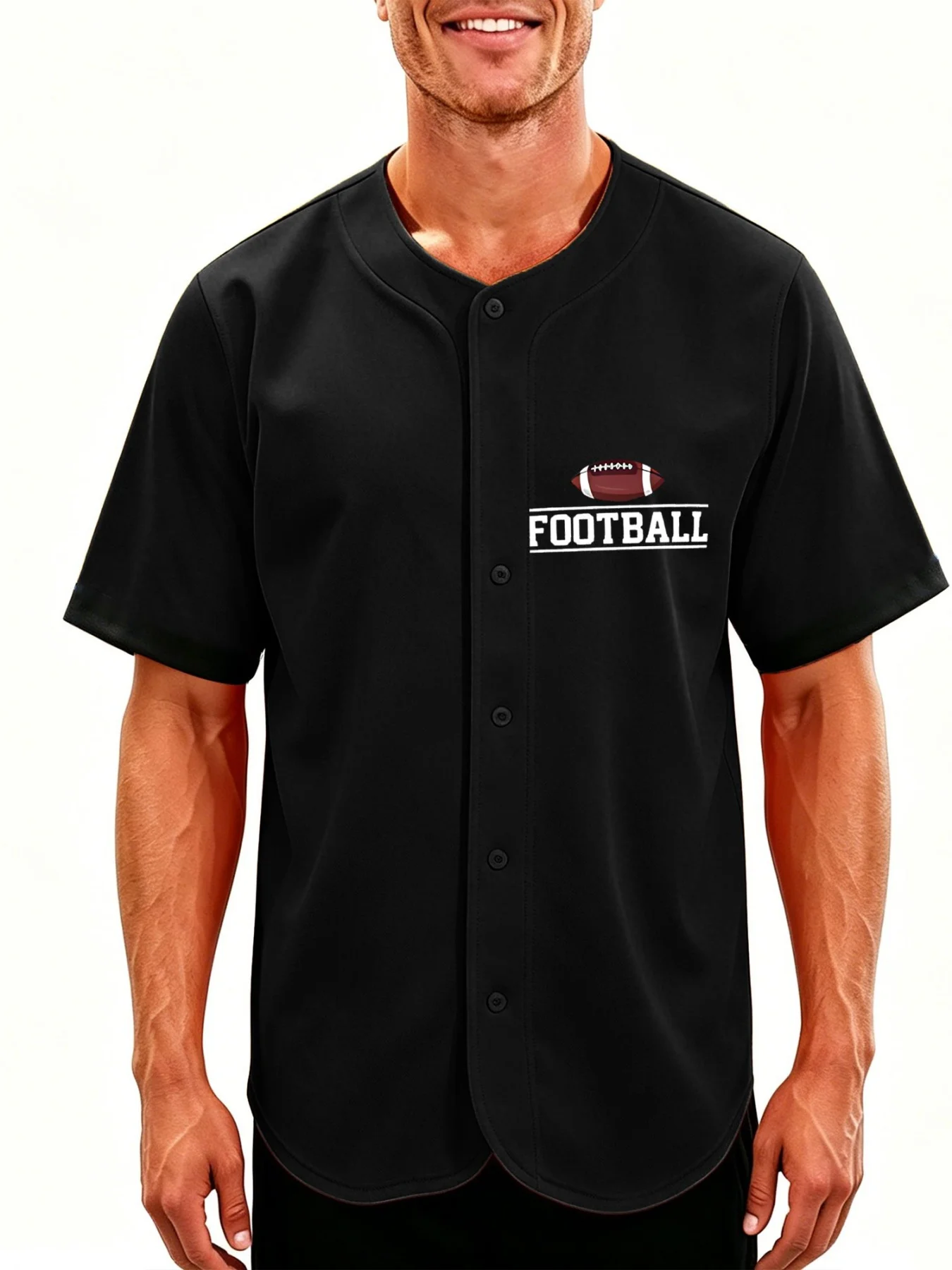 Men's Vintage Short-Sleeve Baseball Jersey Button-Down T-Shirt 'Play for the Game' Graphic Print Sports Uniform Shirt