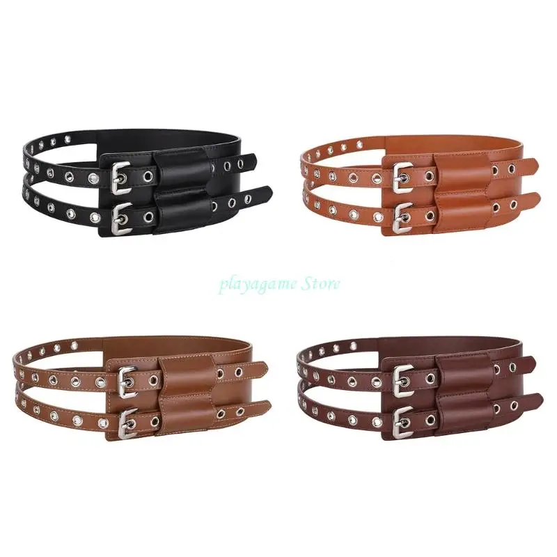 y88a-leather-waist-belt-with-matte-finish-large-eyelet-adjustable-waist-corset-belt-for-women-and-girl-fashion-coat-accessory