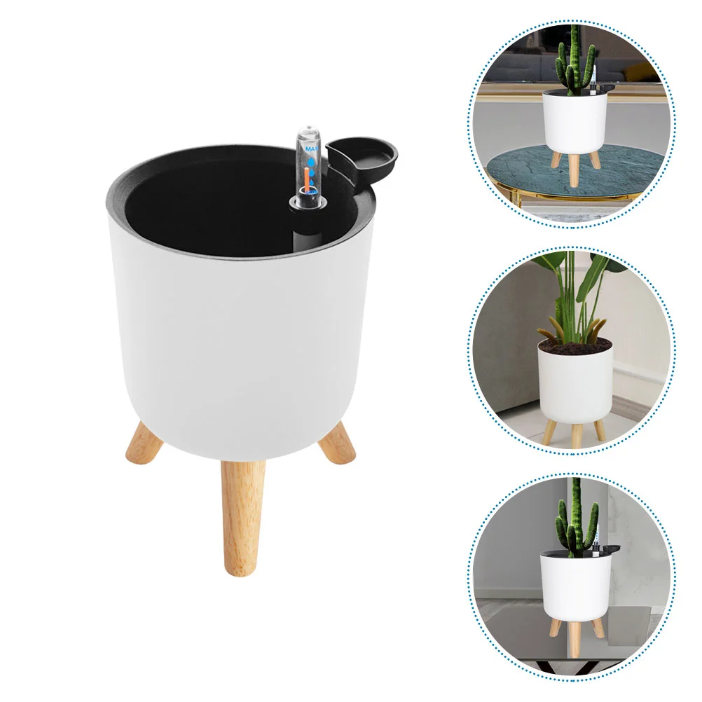 Self-priming Flower Pot Watering Plant Inserts Pots Plants Adjustable Balcony Planters with Level Indicator Pp