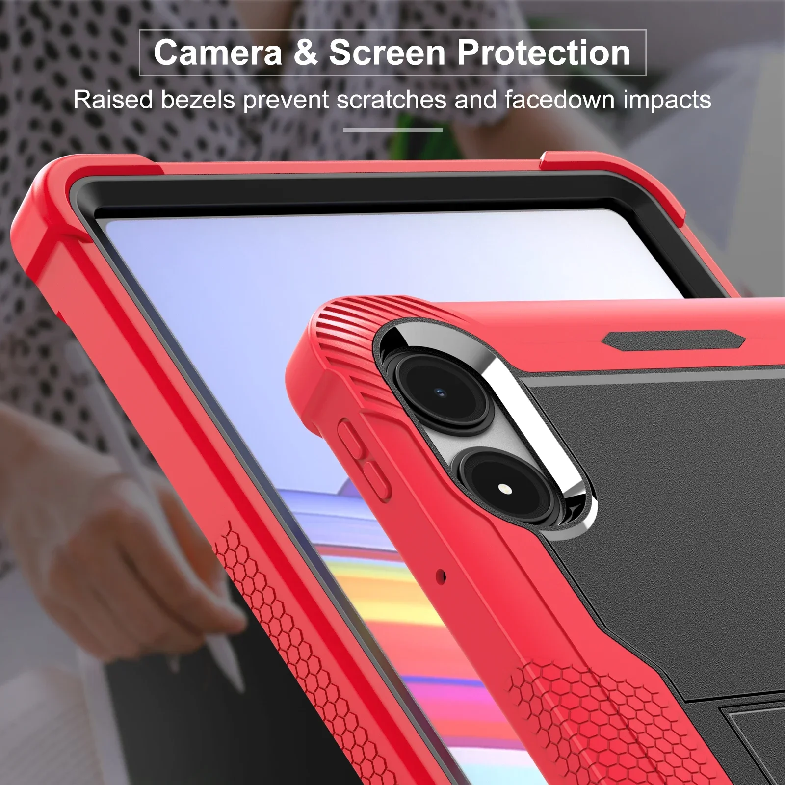 Case for Xiaomi Redmi Pad Pro 12.1 inch 2024 Shockproof Silicone Tablet Cover for POCO Pad 12.1 Built-in Kickstand & Pen Holder