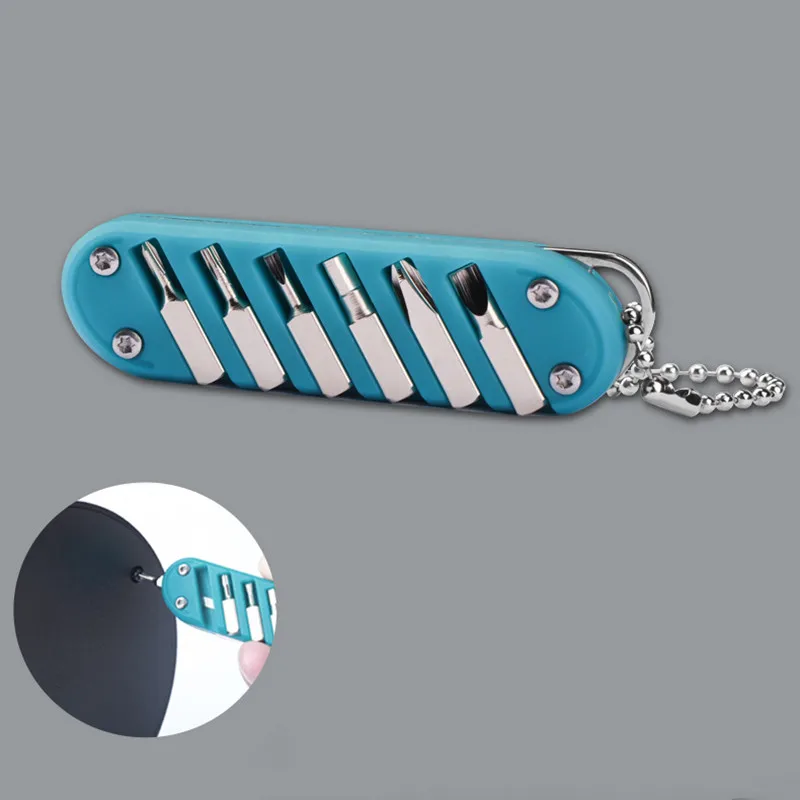 Multifunctional Outdoor Portable Folding Knife Key Knife Screw Combination Tool Portable Pocket Keychain Knife Stainless Steel