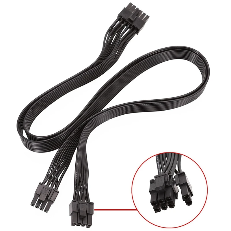 2X PSU Graphics Card Line 12Pin To Dual 8Pin(6+2) PCI-E Modular Power Cable For Seasonic P-860 P-1000 X-1050 (60Cm)