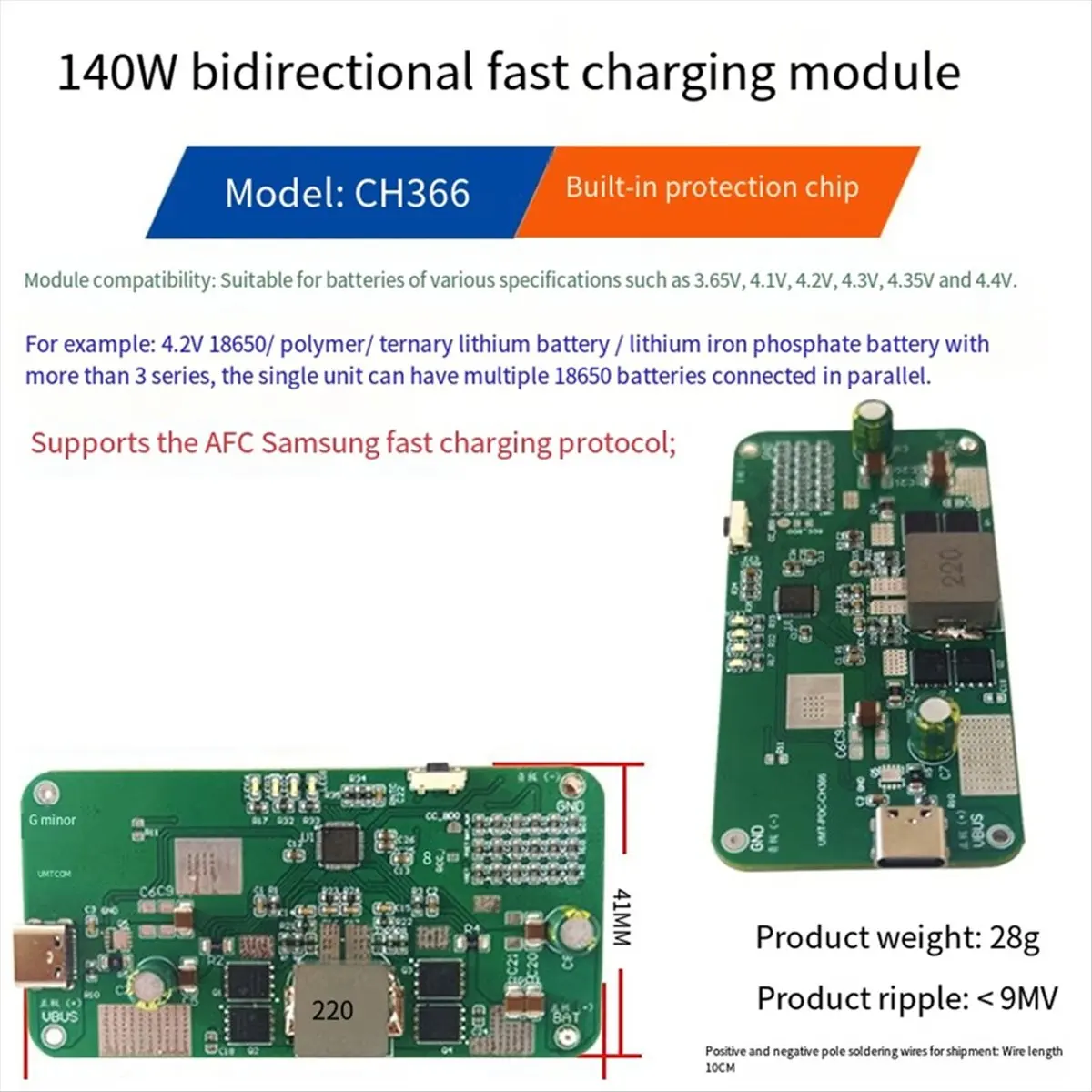 A85P PD 140W Bidirectional Fast Charging Module Mobile Power Module 2-6S for Lithium-Ion and LiFePO4 Batteries Fast Charging
