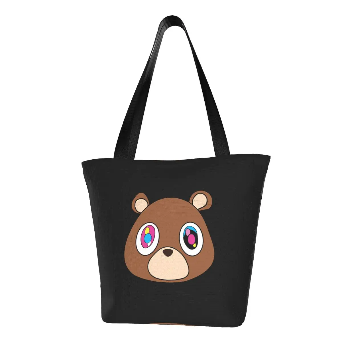 

Модные сумки-тоут Kanye West Ye Bear на заказ, сумка-шоппер для вторичной переработки холста, продуктовая сумка на плечо