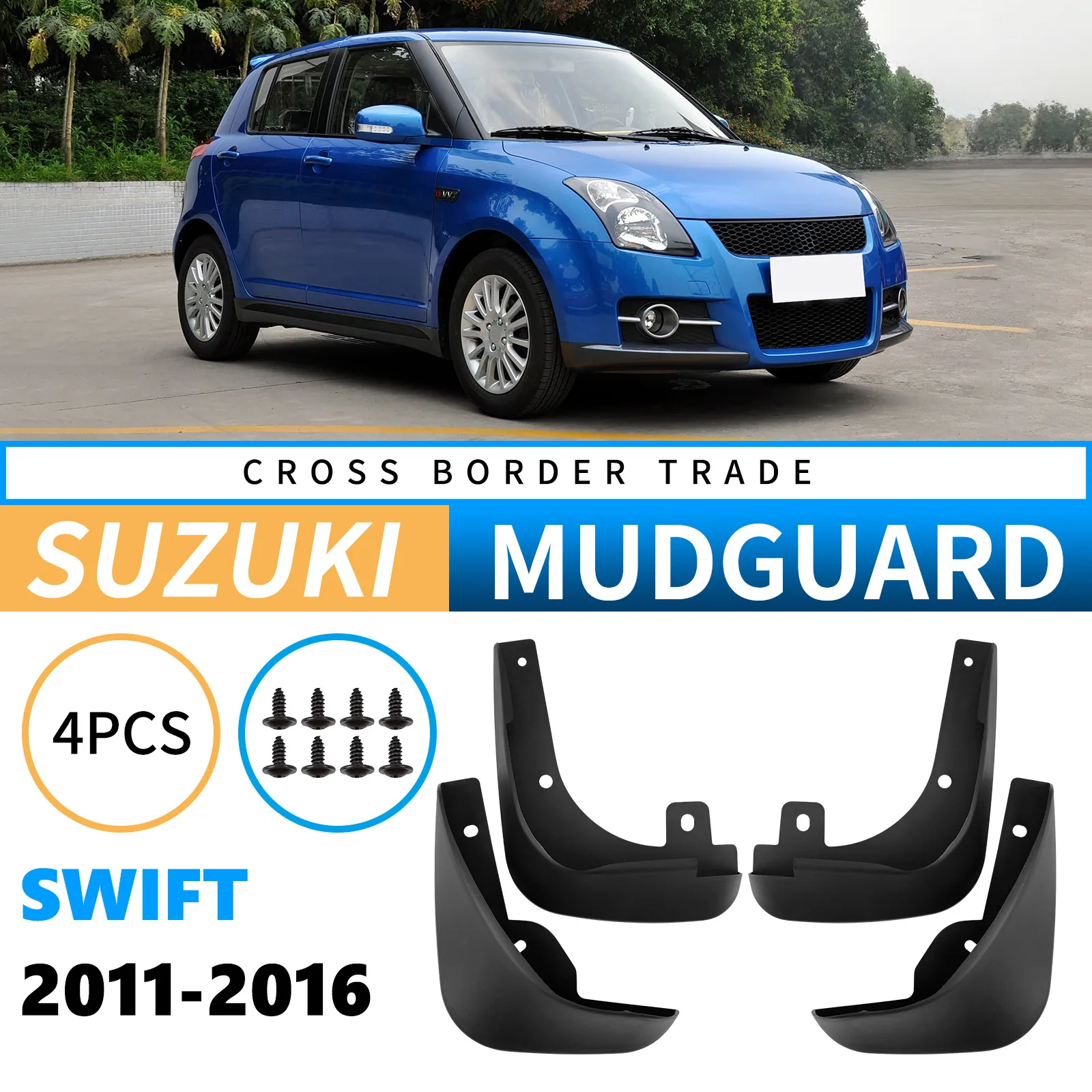 Auto Fender Mud Flaps Splash Guards Mudguard for Suzuki Swift 2011-2016 Enhanced Protection Upgrade Parts
