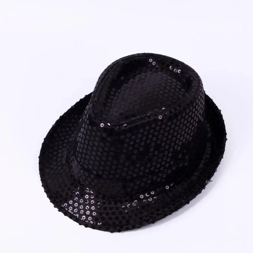 Role Play Prop Sequin Sequins Fedora Hat Brilliant Beading Dance Jazz Cap Performance Creative Glitter Jazz Hat Wedding