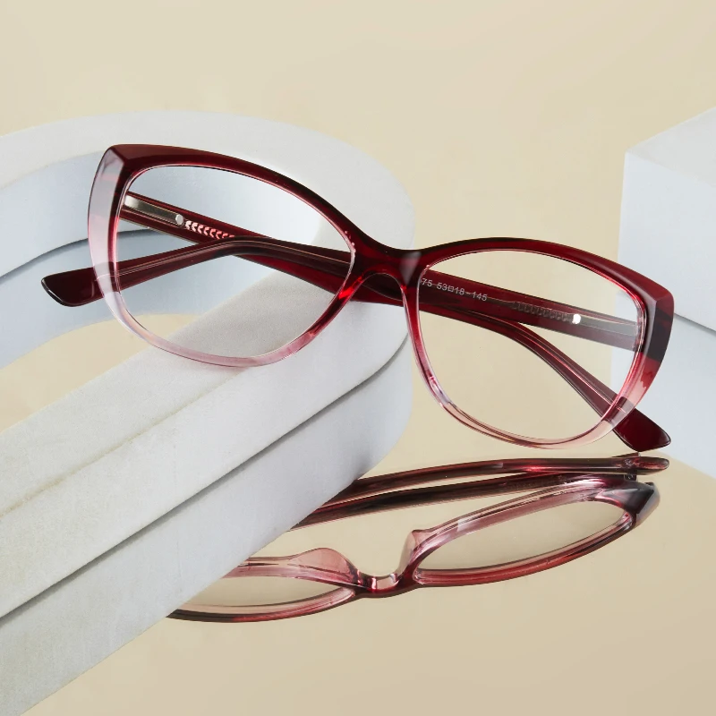 1Pc Women's Plain Glasses New High-Quality Retro Cat-Eye Style Fashionable Casual Versatile No-Makeup Essential Vision Protectio