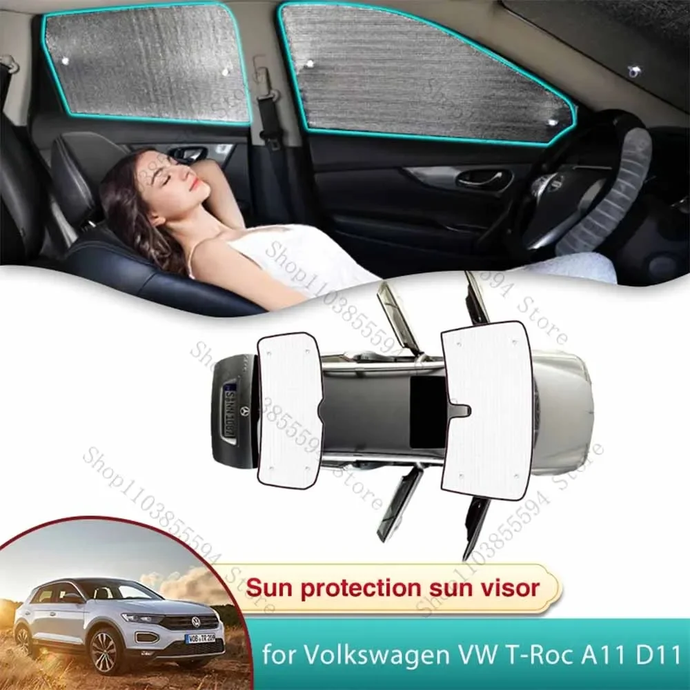 

Car Sun Shade for Volkswagen VW T-Roc A11 D11 2018 2019 2020 2021 2022 2023 2024 Sunshade Windshield Side Window Privacy Shading