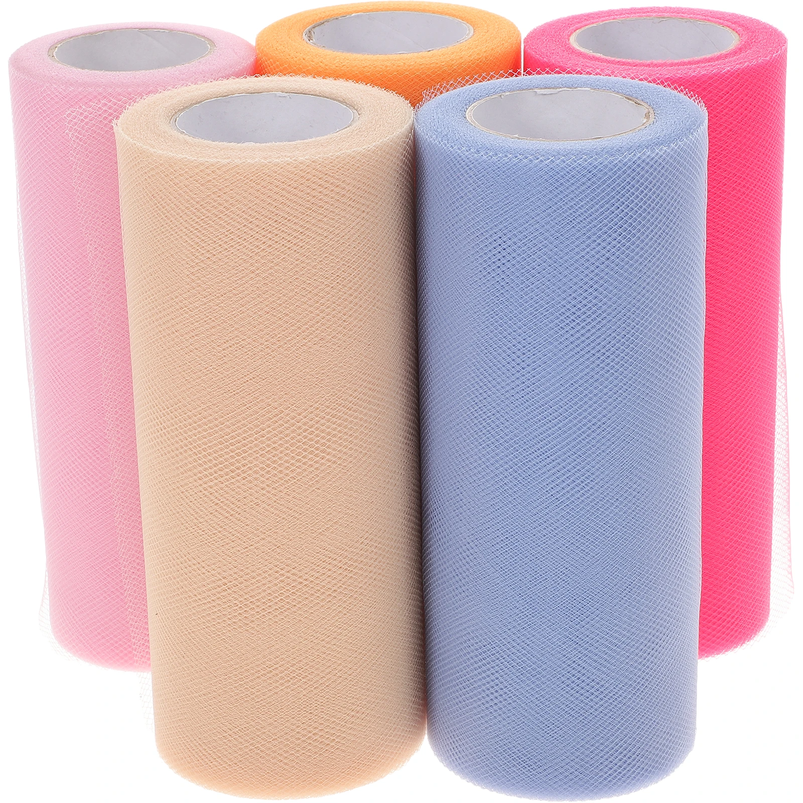

5pcs 6 Inches 25 Yards Tulle Rolls Netting Fabric Yarn For Wedding Decoration Tutu Skirt Bow Sashes Gift Wrapping Diy Craft