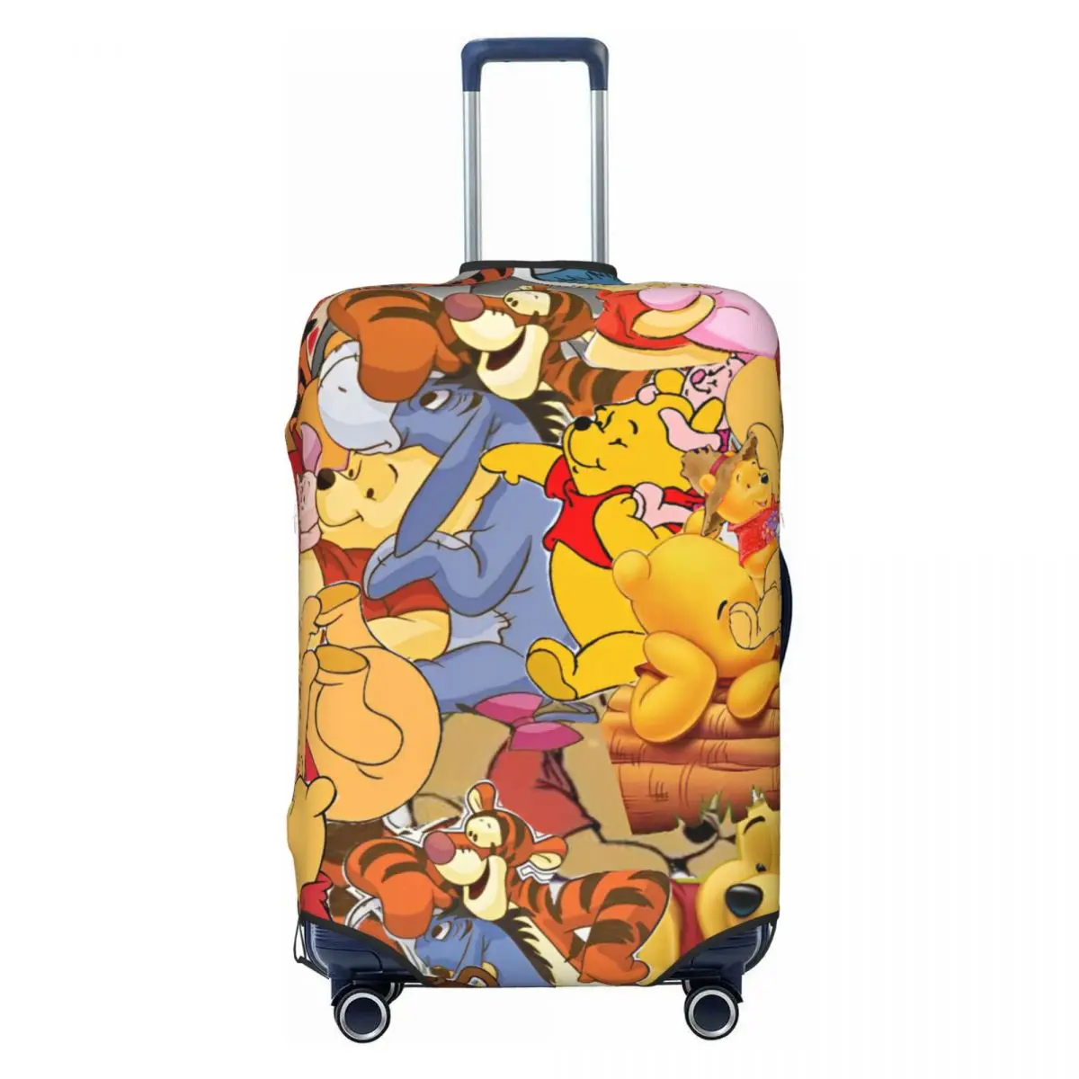 

Cute Pooh Piglet Bear Animal Cartoon Suitcase Cover Flight Travel Practical Luggage Supplies Protector