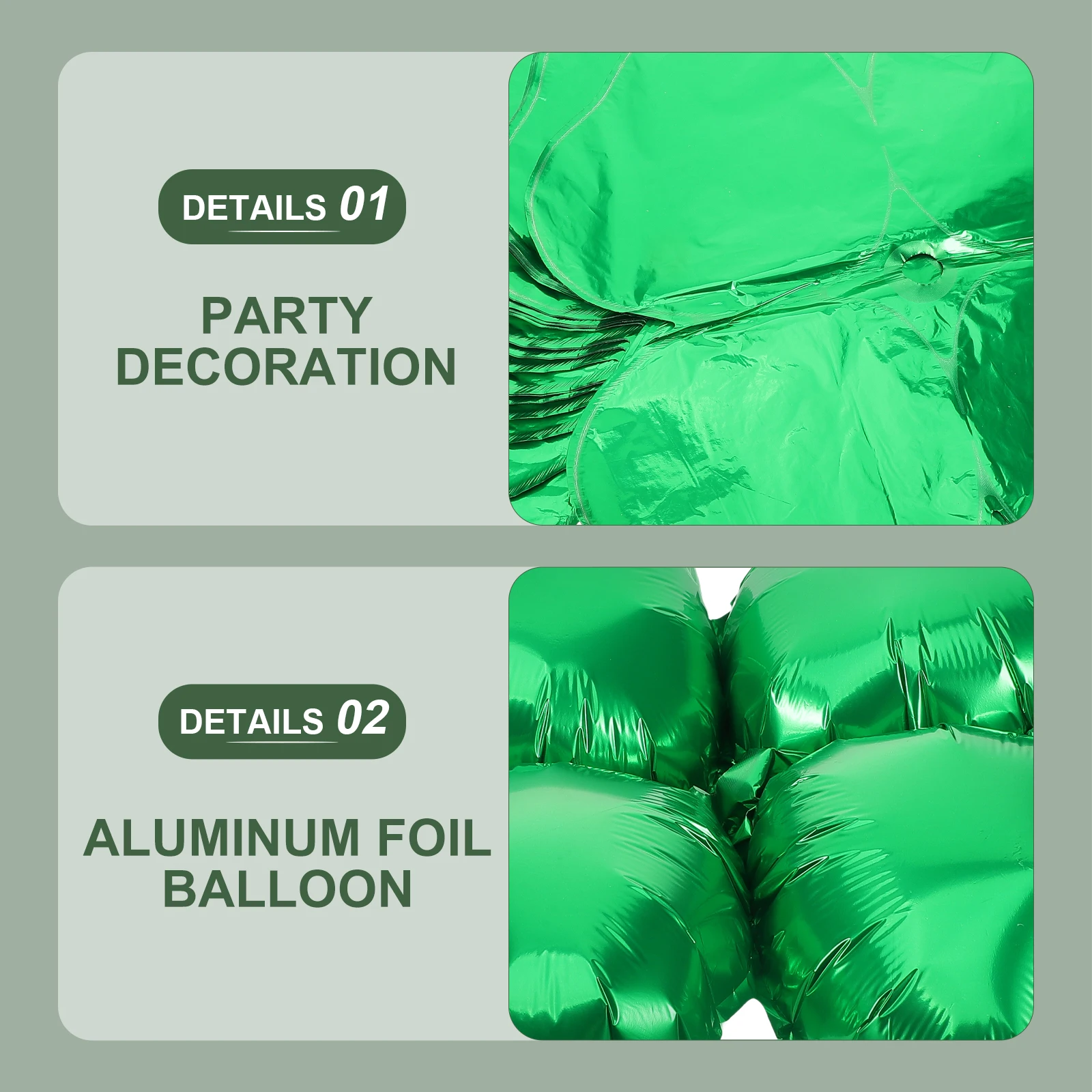 

50pcs Heart Shape Four Leaf Clover Foil Balloons Party Decorations For Wedding Birthday Festival Green Balloon