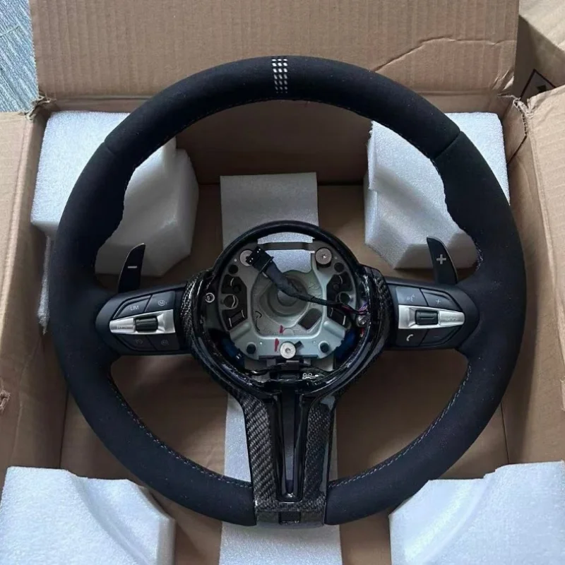 Custom Steering Wheel For BMW M3 M5 F10 F13 F15 F20 F22 F23 F30 F33 F34 X1 F48 X5 F15 X3 F25 F80 E90 E71 E84 Suede Carbon Fiber