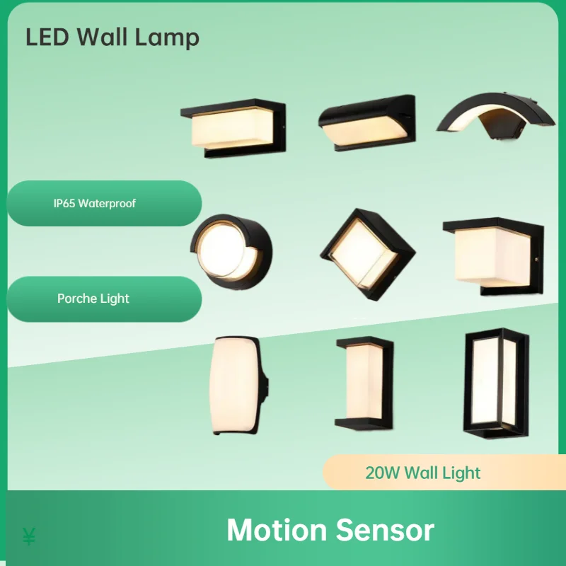 

Waterproof LED Outdoor Wall Lamp Motion Sensor Light Porche Style LED Lighting for Home Security And Decor