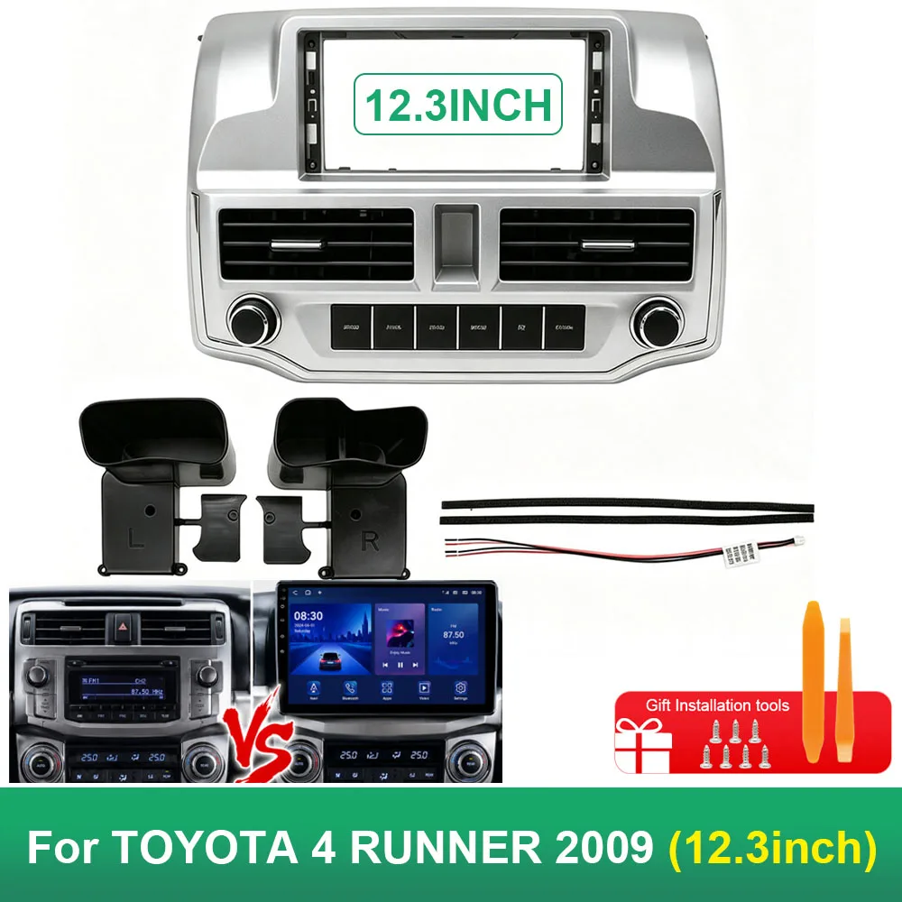 12.3 Inch Radio Fascia Frame For Toyota 4 Runner 2009 Android Stereo Dashboard Panel Trim Installation Kit