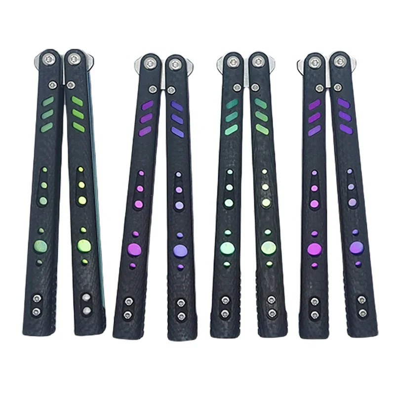 TITUS Rep Replicant سحق ألياف الكربون + مبطن Ti مقبض جلبة نظام الجيب EDC أداة سكين