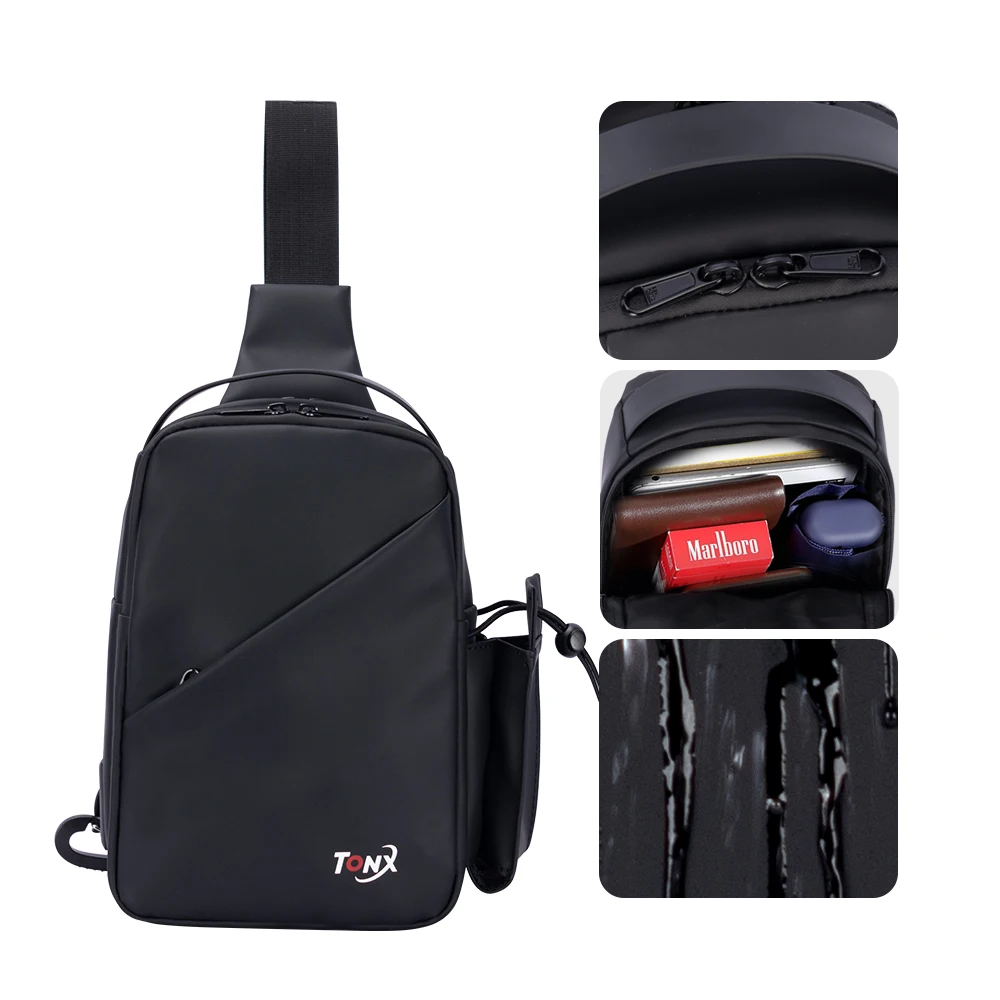 New men's chest bag leisure large capacity shoulder bag crossbody bag motorcycle bag waterproof fashion trend