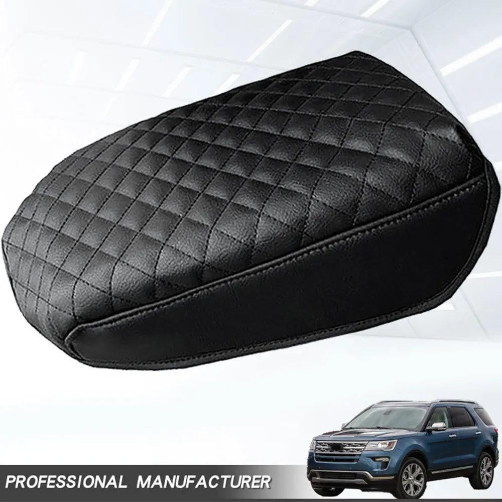 Auto Center Console Armrest Cushion Environmental Fibers Leather Cover for Ford Explorer 2011 2012 2013 2014 2015 2016 2017 2019