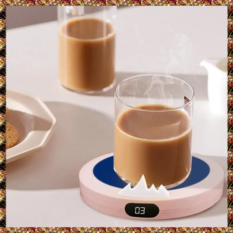 Scaldatazze da caffè a 3 marce BTCL Scaldatazze da 10 W Riscaldamento rapido Controllo della temperatura 8 ore Spegnimento automatico-Rosa