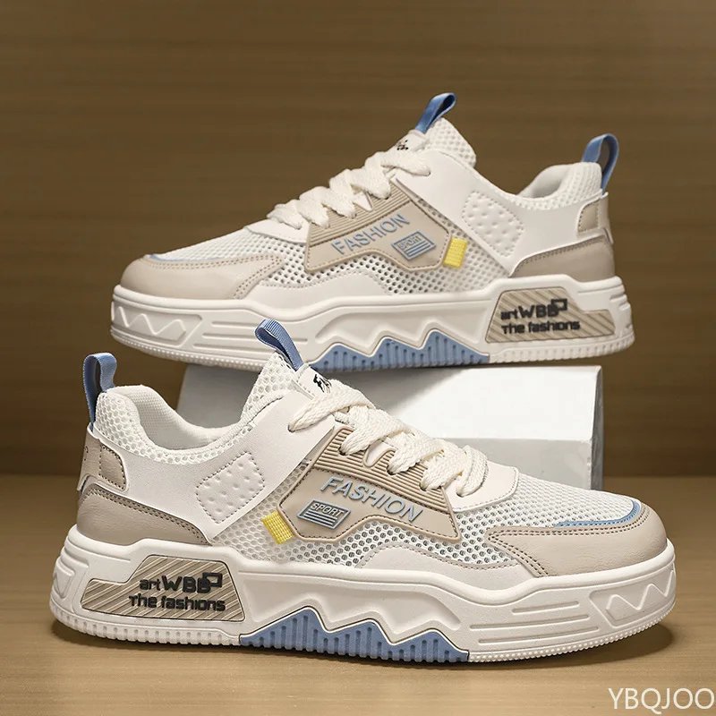 

Новые летние повседневные удобные туфли с сеткой, легкая дышащая спортивная обувь, модная универсальная мужская обувь на шнуровке