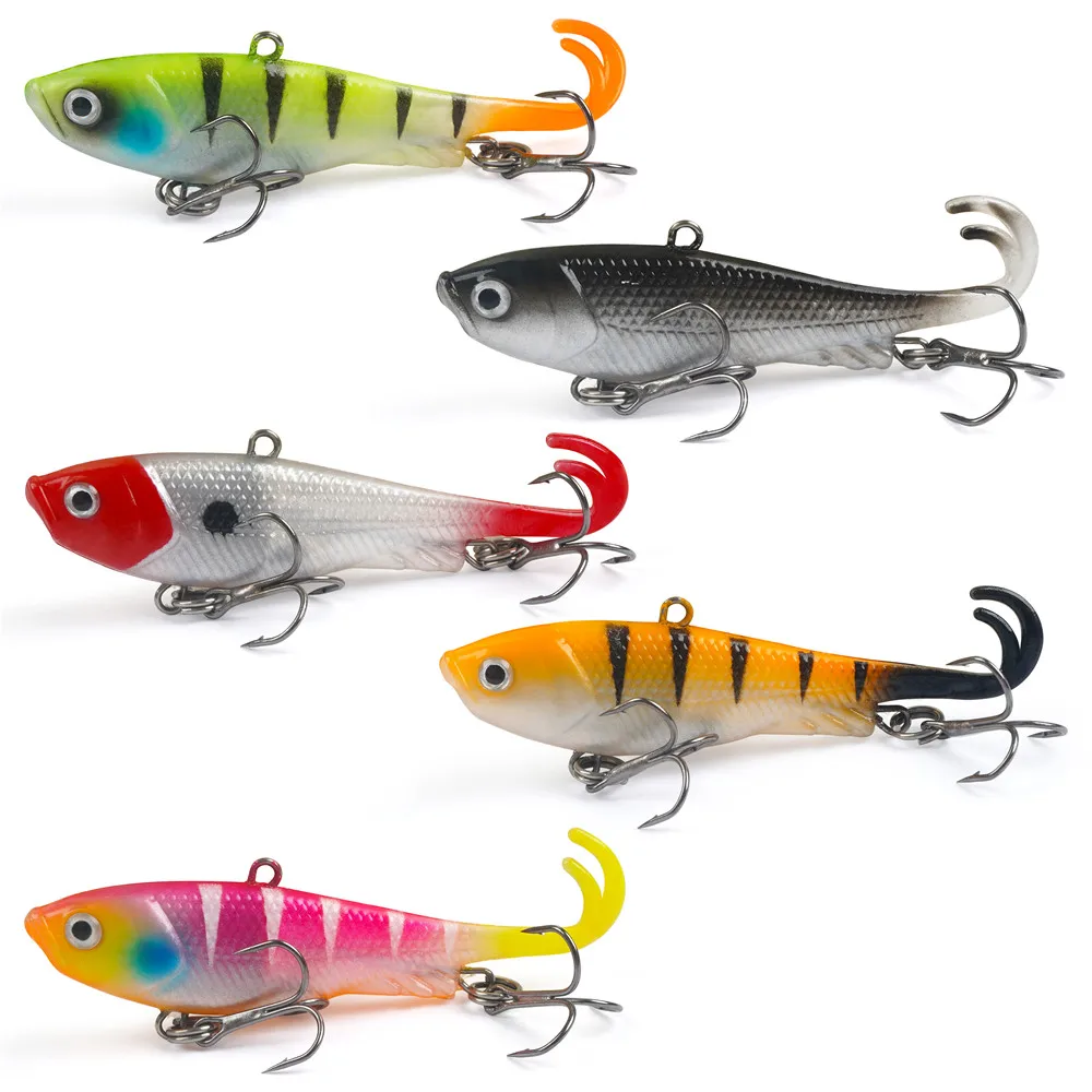 5 Stück vorgezeichnete Jig-Kopf-Wobbler, weiche Angelköder, 12 g, Swimbait, weiches Silikon, künstliche Köderköder für Barsch, Hecht, Crappie, Forelle – Detail 1