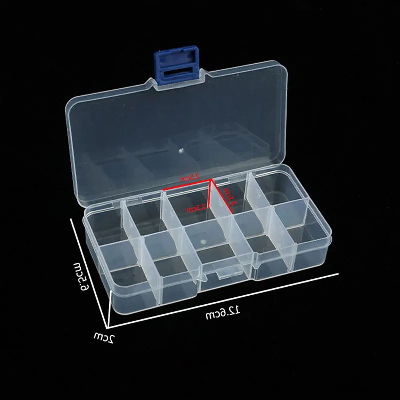 10 Slots Adjustable Plastic Storage Box Storage Box Case for Jewelry Diamond Embroidery Craft Bead Pill Holder Storage Tool