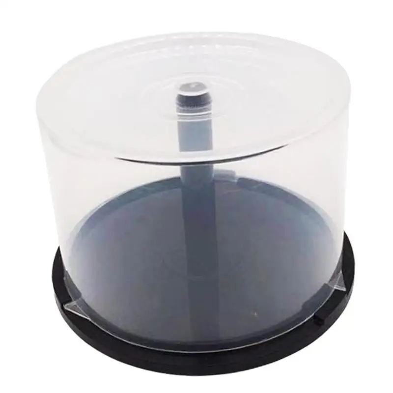 DVD Cake Case 50 Clear Column Empty DVD Storage Bucket With Black Spindle DVD Holder 50 Disc Capacity Storage Containers For